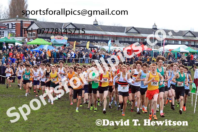 Intermediate Boys 2024 English Schools Cross Country Champs., Pontefract, March 16th.  Photo: David T. Hewitson/Sports for All Pics